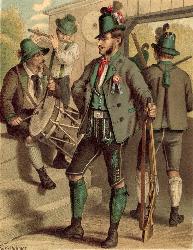 Alman kostümü, Avusturya, Styria by Albert Kretschmer