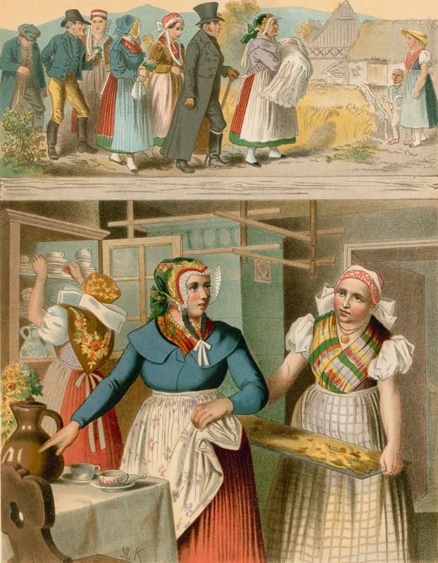 Alman kostümü, Prusya (Silesia Eyaleti), Buchwald, Fischbach by Albert Kretschmer