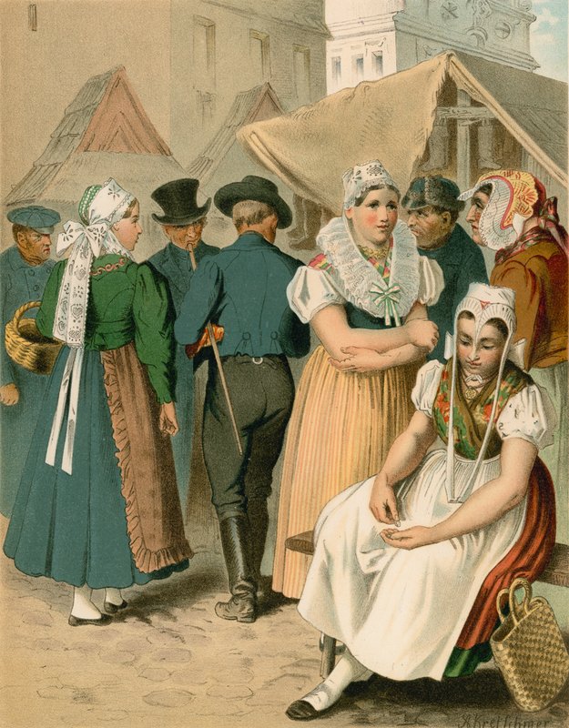 Alman kostümü, Prusya (Silesia Eyaleti), Tannhausen by Albert Kretschmer