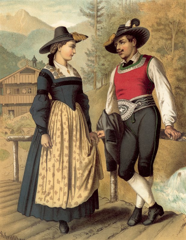 Alman kostümü, Tyrol Billerthal by Albert Kretschmer