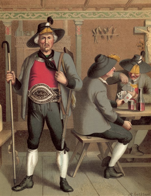 Alman kostümü, Tyrol Billerthal by Albert Kretschmer