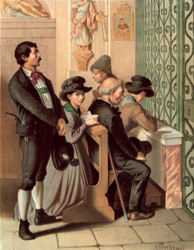 Alman kostümü, Tirol, Ober-Innthal by Albert Kretschmer