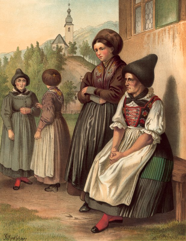 Alman kostümü, Tirol, Ober-Innthal by Albert Kretschmer