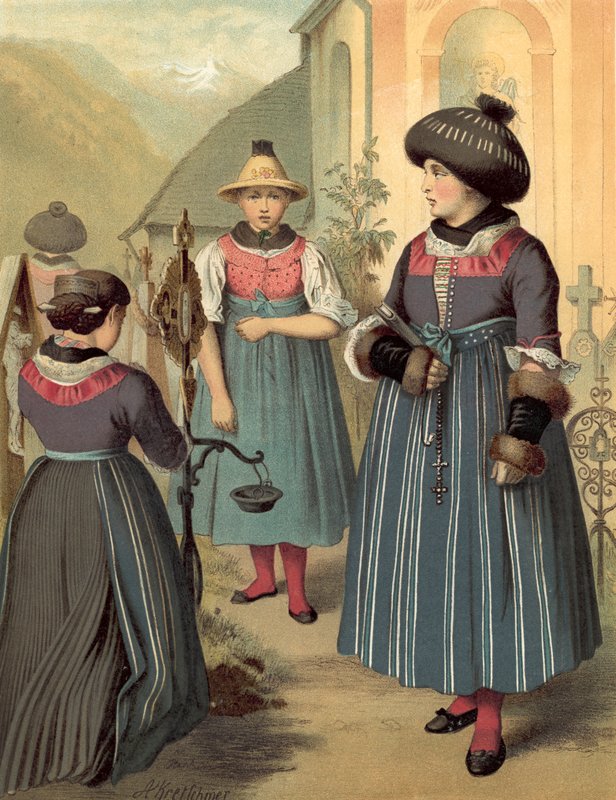 Alman kostümü, Tirol, Yolcu by Albert Kretschmer
