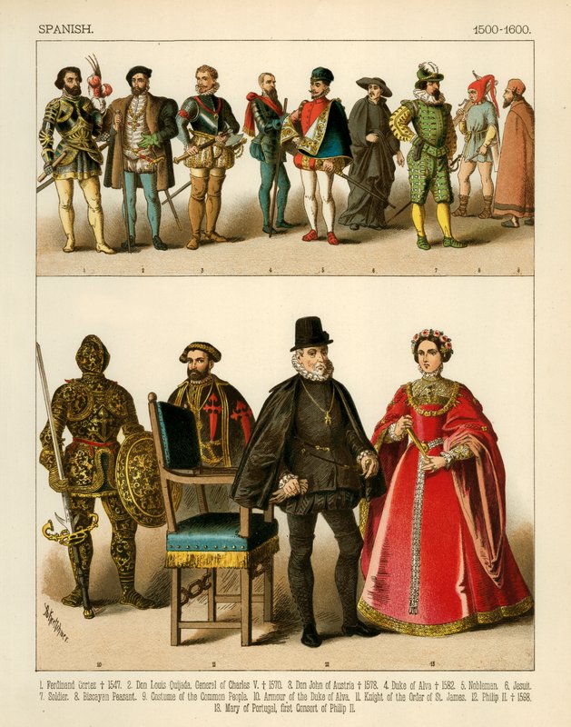 İspanyol Kostümü 1500-1600 by Albert Kretschmer