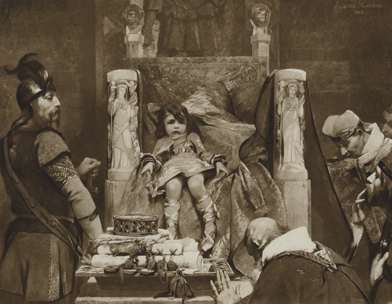Clovis II, Franks Boy Kind (lito) by Albert Pierre René (after) Maignan