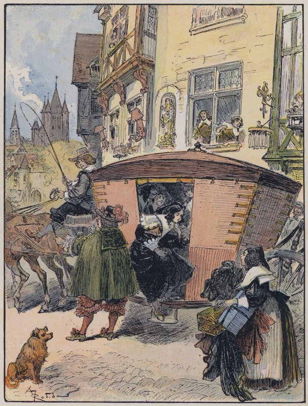 Le Capitaine Bellormeau için çizim ve A Robida tarafından resmedilmiştir (renkli taş) by Albert Robida
