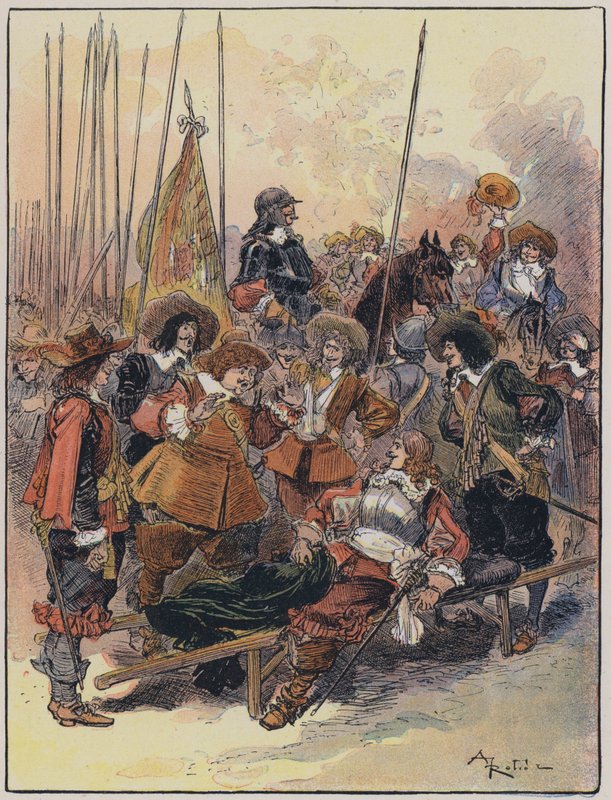 Le Capitaine Bellormeau için çizim ve A Robida tarafından resmedilmiştir (renkli taş) by Albert Robida
