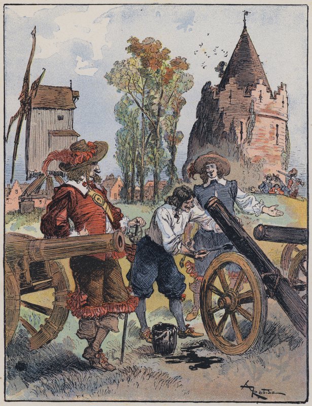 Le Capitaine Bellormeau için çizim ve A Robida tarafından resmedilmiştir (renkli taş) by Albert Robida