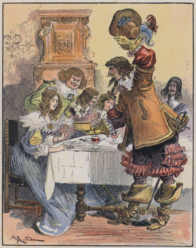 Le Capitaine Bellormeau için çizim ve A Robida tarafından resmedilmiştir (renkli taş) by Albert Robida