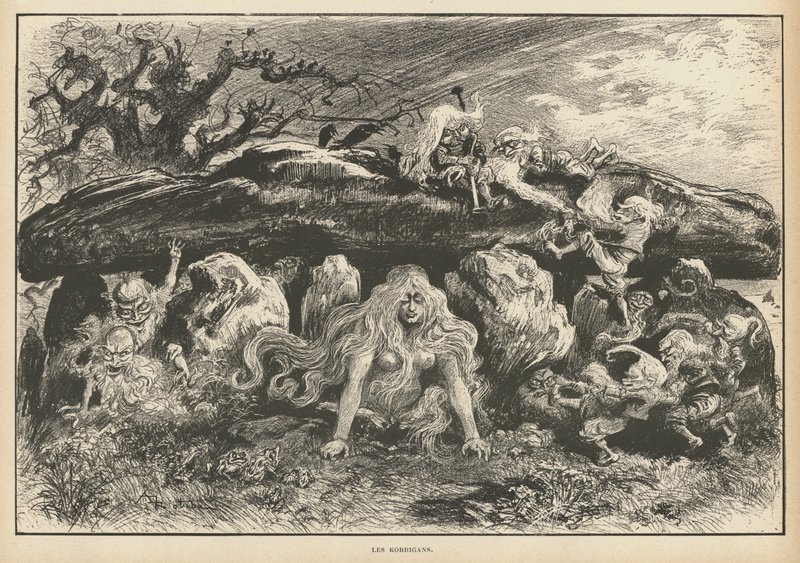 Korrigans, Breton efsanesinin ruhları (lito) by Albert Robida