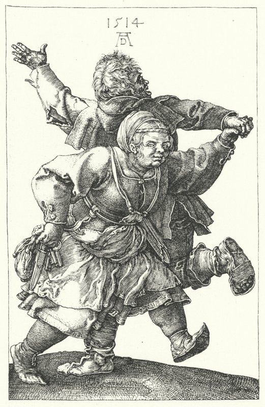 Köylü çift dans by Albrecht (after) Durer or Duerer