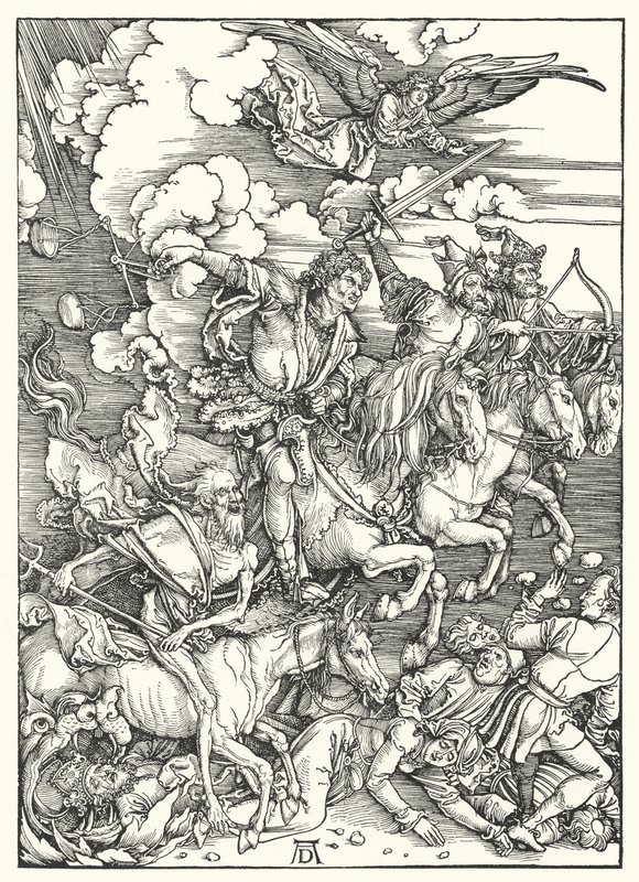 Mahşerin Dört Atlısı (gravür) by Albrecht (after) Durer or Duerer