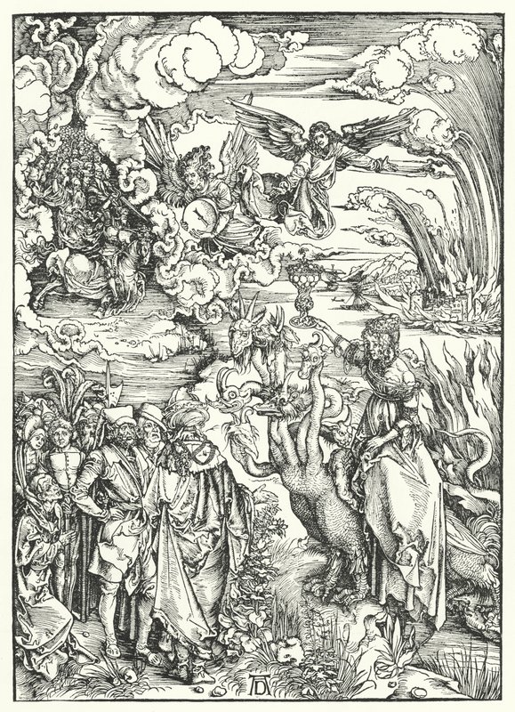 Babil Fahişesi (gravür) by Albrecht (after) Durer or Duerer