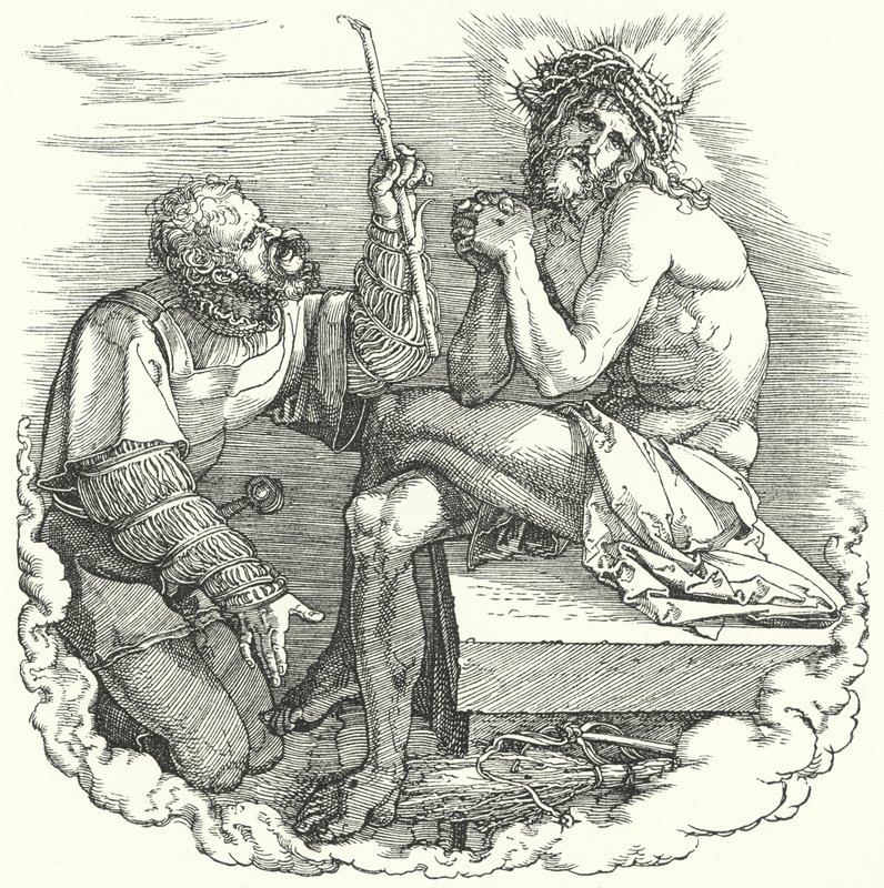 Albrecht Durer'in Büyük Tutku'nun, İsa'nın Dünya'daki son günlerini tasvir eden başlık sayfası (gravür) by Albrecht (after) Durer or Duerer