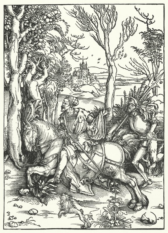 Şövalye ve Landsknecht by Albrecht Dürer