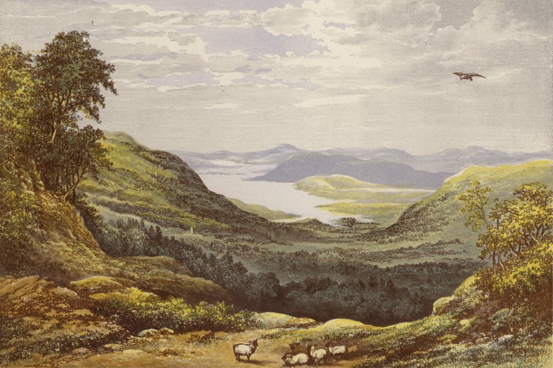 Windermere ve Esthwaite by Alexander Francis Lydon