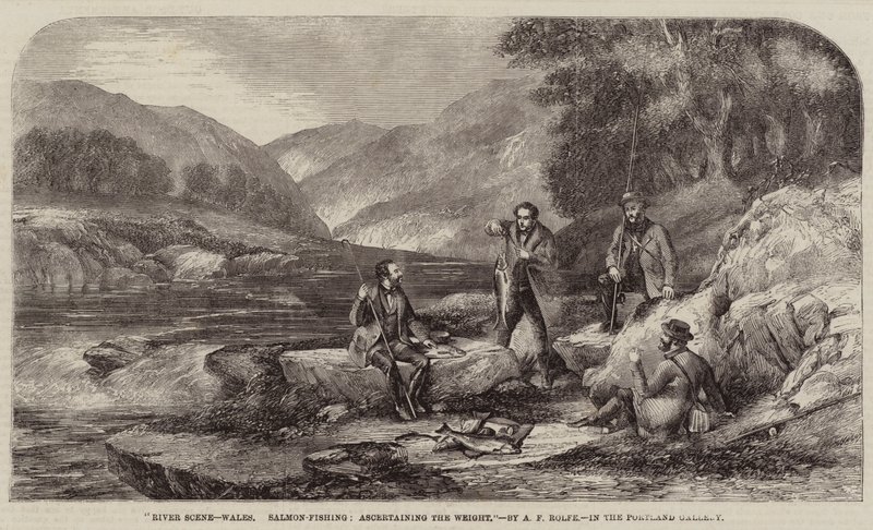 Nehir Sahnesi, Galler, Somon Balıkçılığı, Ağırlığın Belirlenmesi by Alexander Rolfe