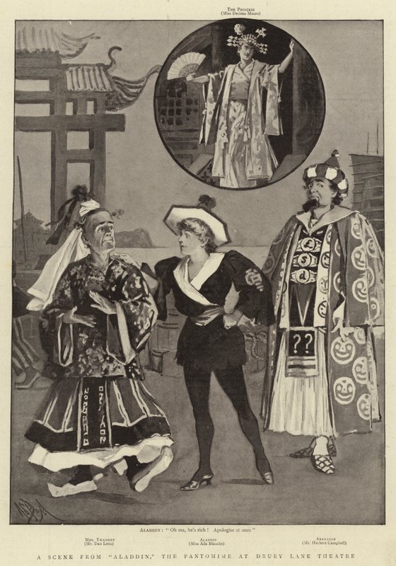 Drury Lane Tiyatrosu'ndaki Pandomim Aladdin'den Bir Sahne by Alexander Stuart Boyd