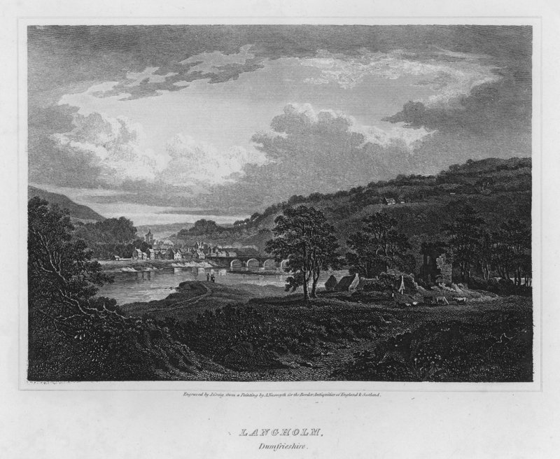 Langholm, Dumfrieshire (gravür) by Alexander (after) Nasmyth