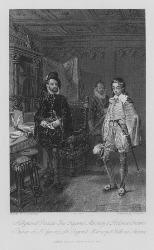 Holyrood Sarayı, Regent Murray ve Roland Graeme (gravür) by Alexander Chisholm