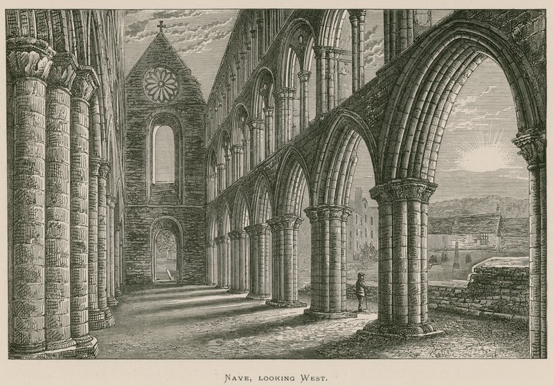 Jedburgh Abbey, Nave, Batıya bakıyor by Alexander Francis Lydon