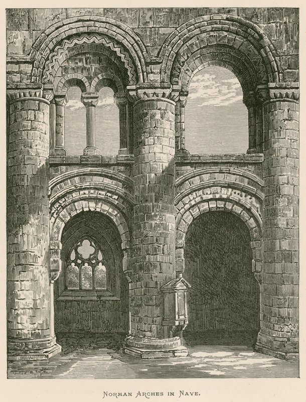 Jedburgh Abbey, Norman Arches in Nave  by Alexander Francis Lydon