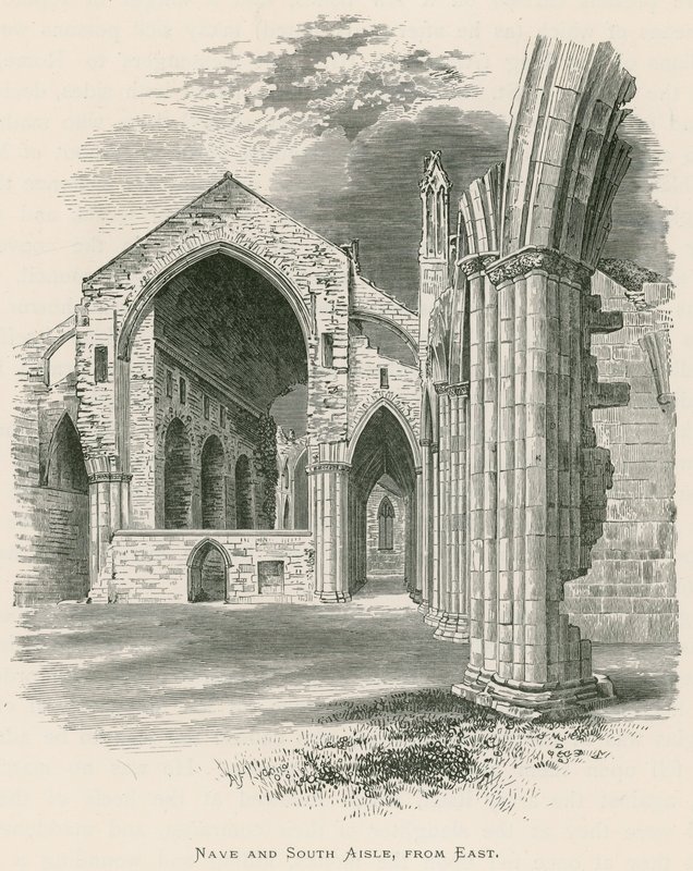 Doğudan Melrose Manastırı, Nef ve Güney Koridor, by Alexander Francis Lydon
