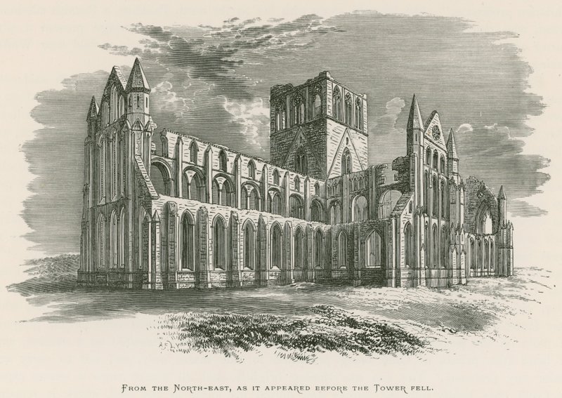Whitby Manastırı, Kuzeydoğudan, Kule düşmeden önce göründüğü gibi by Alexander Francis Lydon