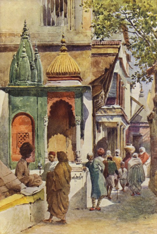 Benares Sokağındaki Bir Köşe Mabedi by Alexander Henry Hallam Murray