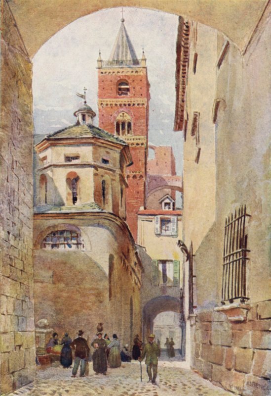 Albenga, Katedral Kulesi ve Vaftizhane (renkli taş) by Alexander Henry Hallam Murray