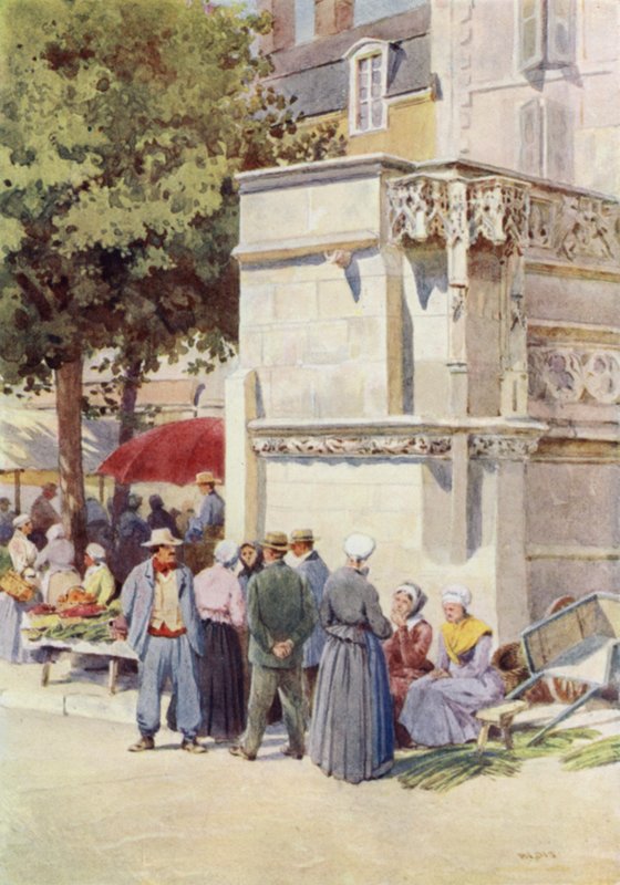 Blois, Pazar Yerinde Louis XII Çeşmesi (renkli taş) by Alexander Henry Hallam Murray