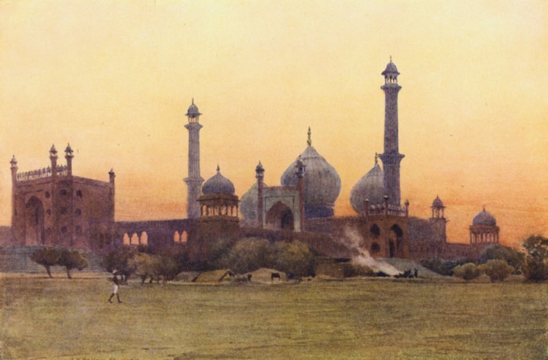 Jama Mescidi, Delhi, Gün Batımında by Alexander Henry Hallam Murray