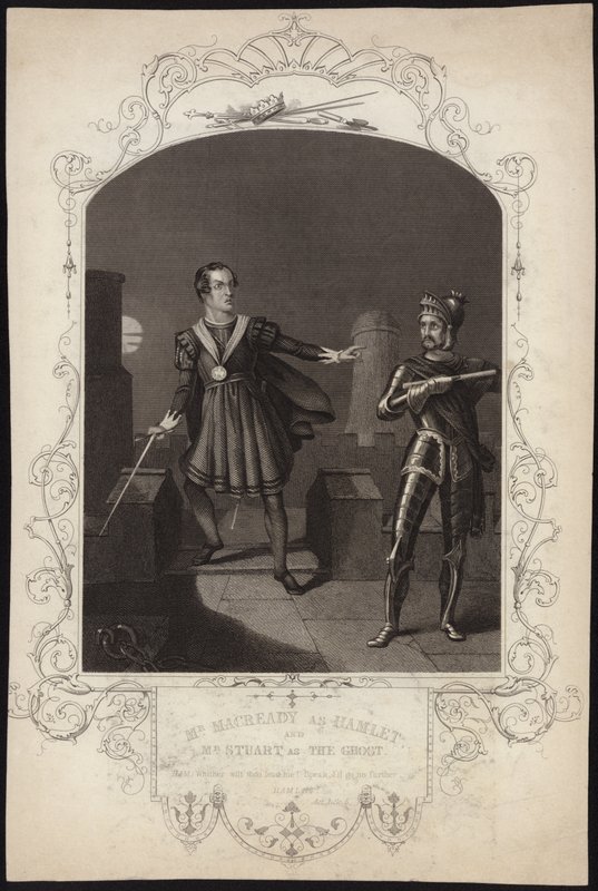 Hamlet olarak Bay Macready ve Hayalet olarak Bay Stuart by Alexander Reid