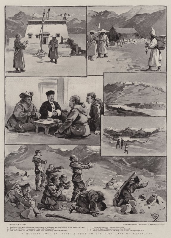 Tibet'te Bir Tatil Turu, Kutsal Mansalwar Gölü'nü Ziyaret by Alexander Stuart Boyd