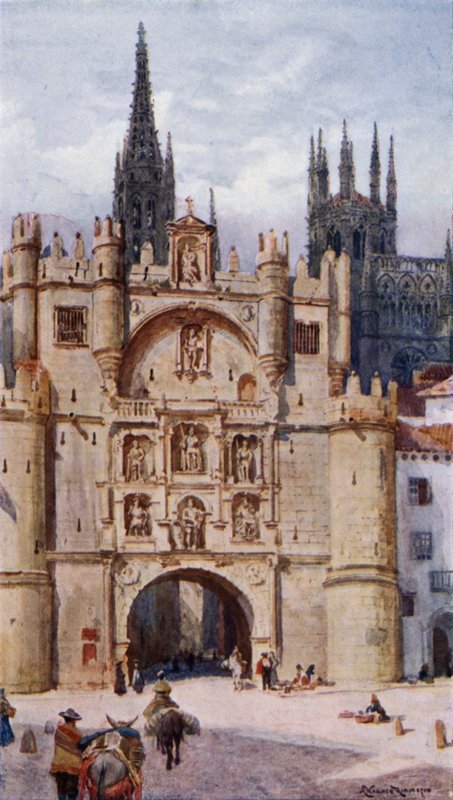 Puerta S Maria, Burgos (renkli taş) by Alexander Wallace Rimington