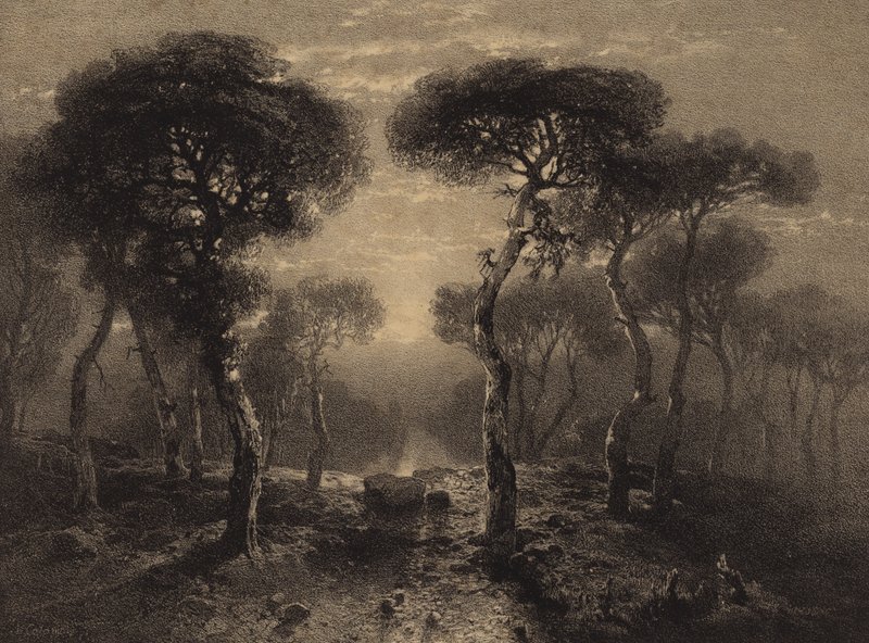 Ağaçlar ile manzara by Alexandre Calame