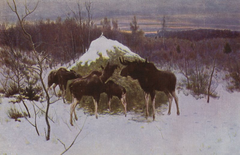 Elk Sürüsü, 1889 by Alexei Steipanovitch Stepanov