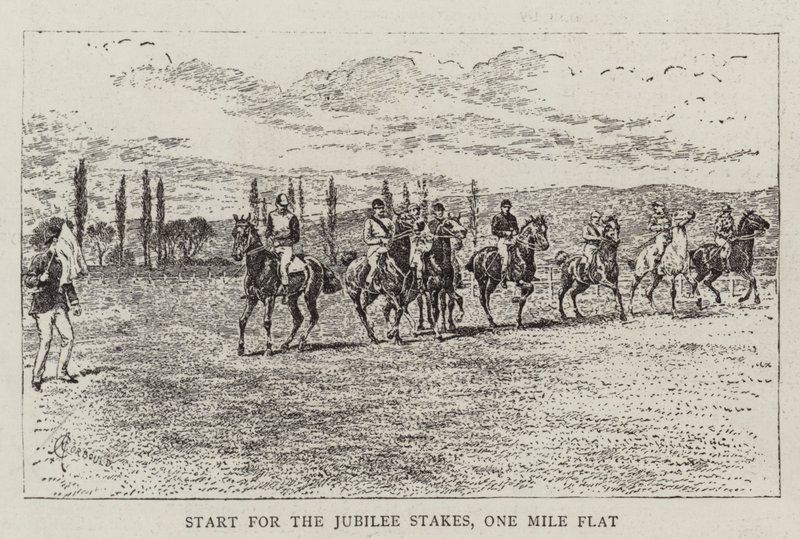 Jubilee Stakes için Başlayın, One Mile Flat by Alfred Chantrey Corbould