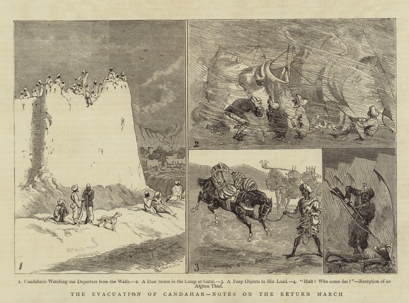 The Evacuation of Candahar, Notes on the Return March  by Alfred Chantrey Corbould