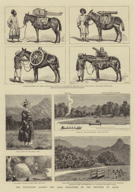 The Expedition against the Akha Marauders on the Frontier of Assam  by Alfred Chantrey Corbould