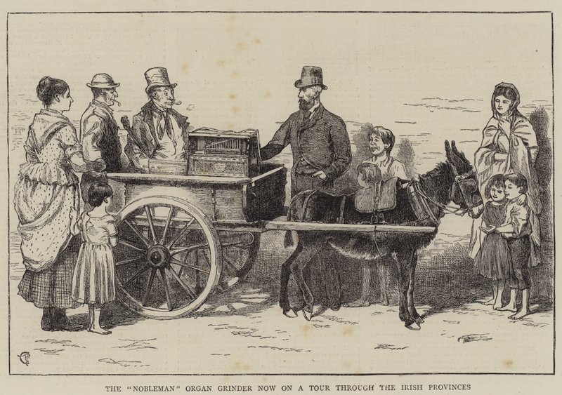 Nobleman Organ Öğütücü şimdi İrlanda Eyaletlerinde Turda by Alfred Chantrey Corbould