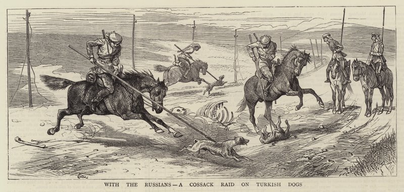 Ruslarla Türk Köpeklerine Kazak Baskını by Alfred Chantrey Corbould
