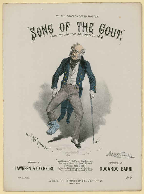 Song Of The Gout, Lawreen und Oxenford, Odoardo Barri  by Alfred Concanen