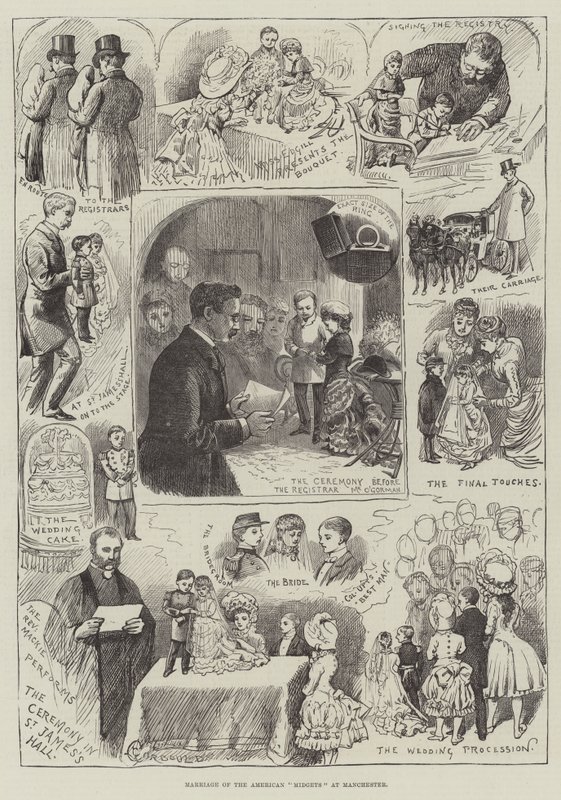 Marriage of the American Midgets at Manchester  by Alfred Courbould