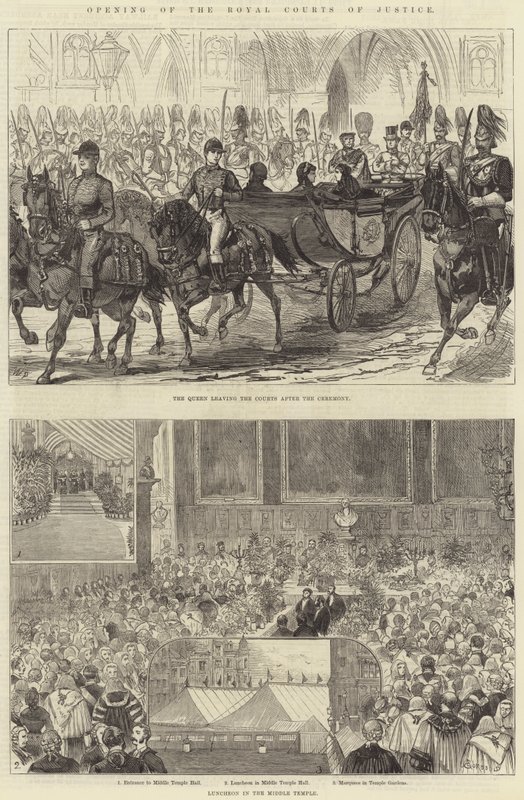 Kraliyet Adalet Mahkemelerinin Açılışı by Alfred Courbould