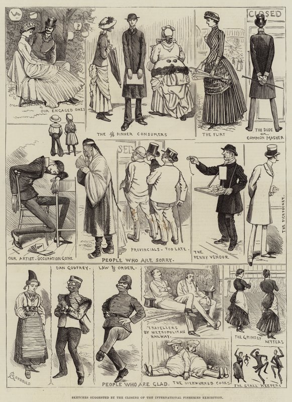 Uluslararası Balıkçılık Sergisinin Kapanışında Önerilen Eskizler by Alfred Courbould