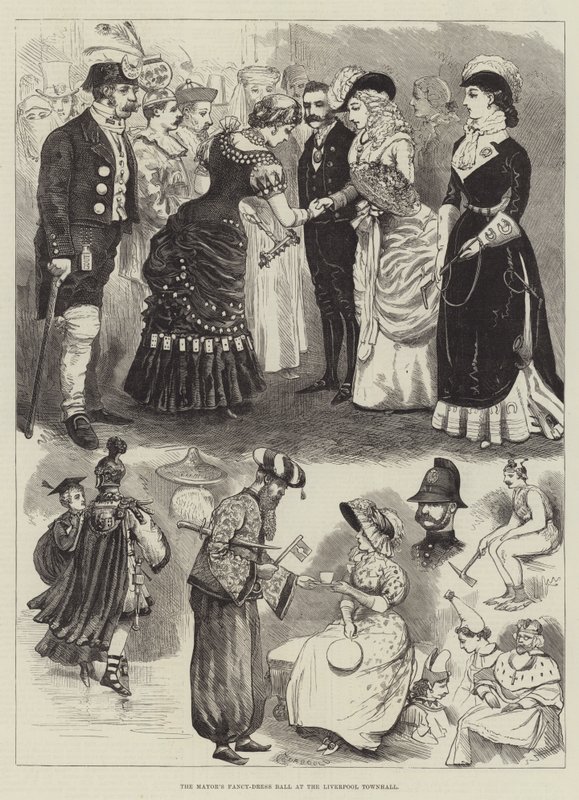 Liverpool Belediye Binasında Belediye Başkanının Süslü Balosu by Alfred Courbould