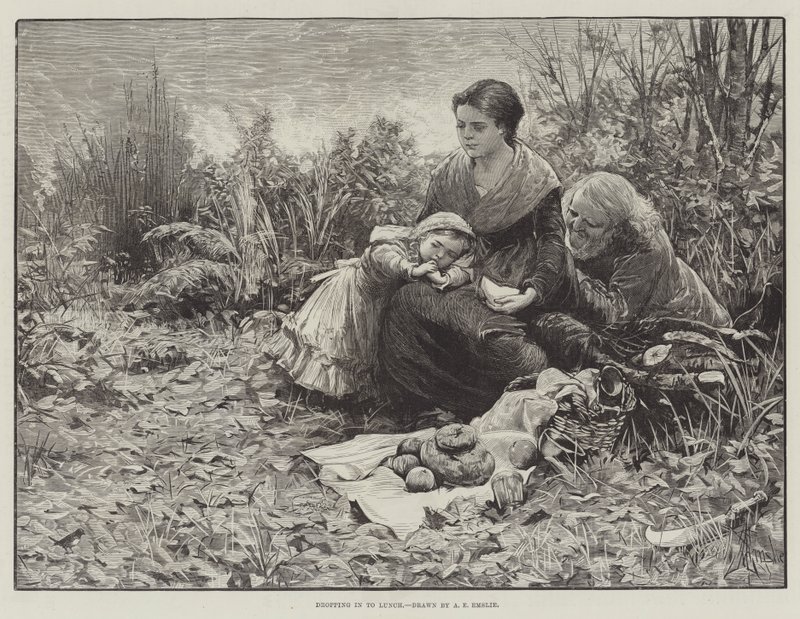 Öğle yemeğine bırakma by Alfred Edward Emslie