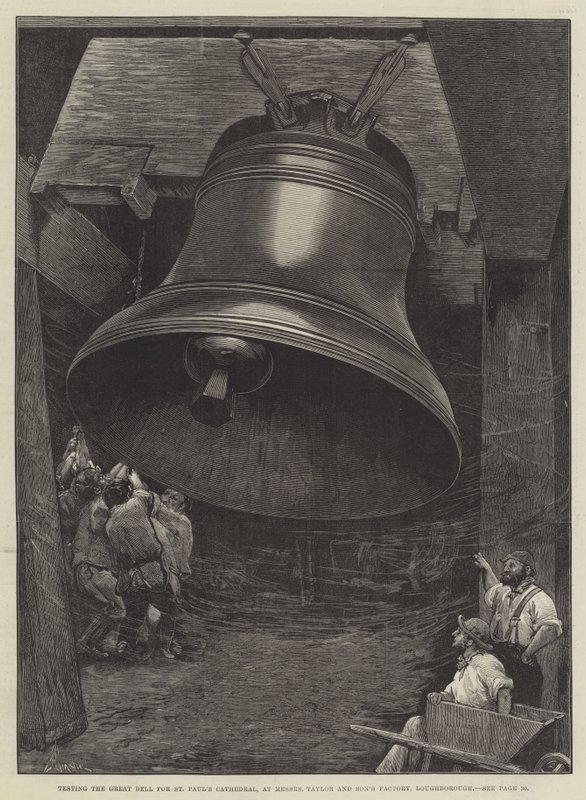 Messers Taylor and Son's Factory, Loughborough'daki St Paul Katedrali için Büyük Çan'ın Test Edilmesi by Alfred Edward Emslie